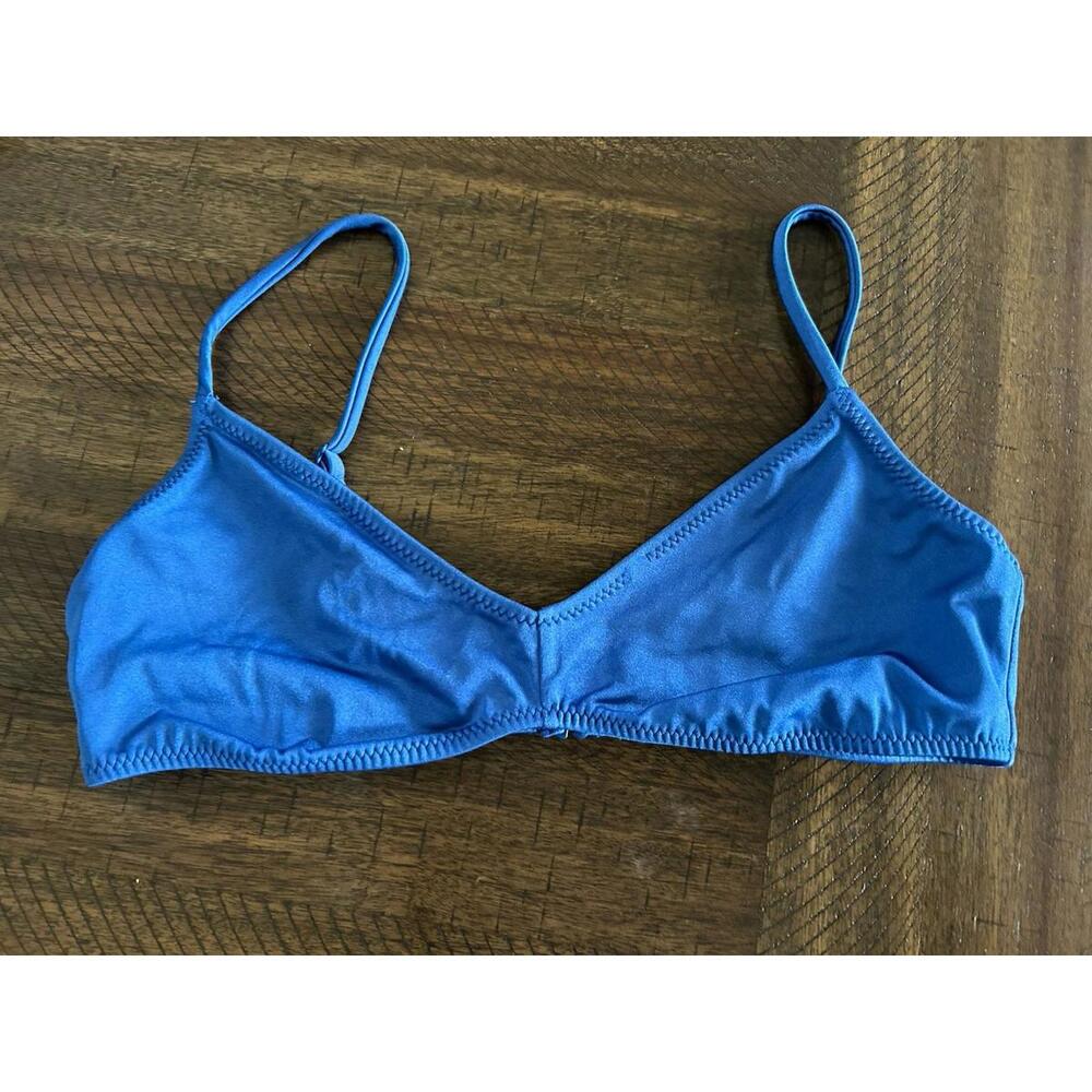 Pacsun Swim Womens Bikini Top Solid Black Scoop Neck Swimsuit Size Medium